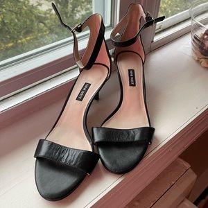 Black Leather Nine West Sandals
